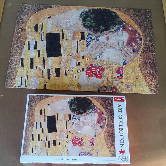 Trefl Art Collection The Kiss 1000 Piece Jigsaw Puzzle Red 27"x19" Print - Picture 4 of 9